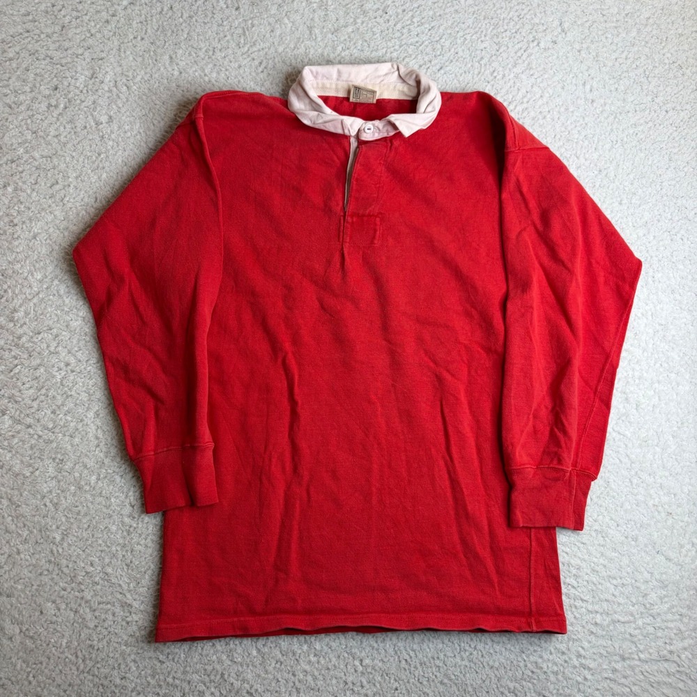 80s Umbro International Red Rugby Shirt Long Sleeve Cotton Made England Mens 40